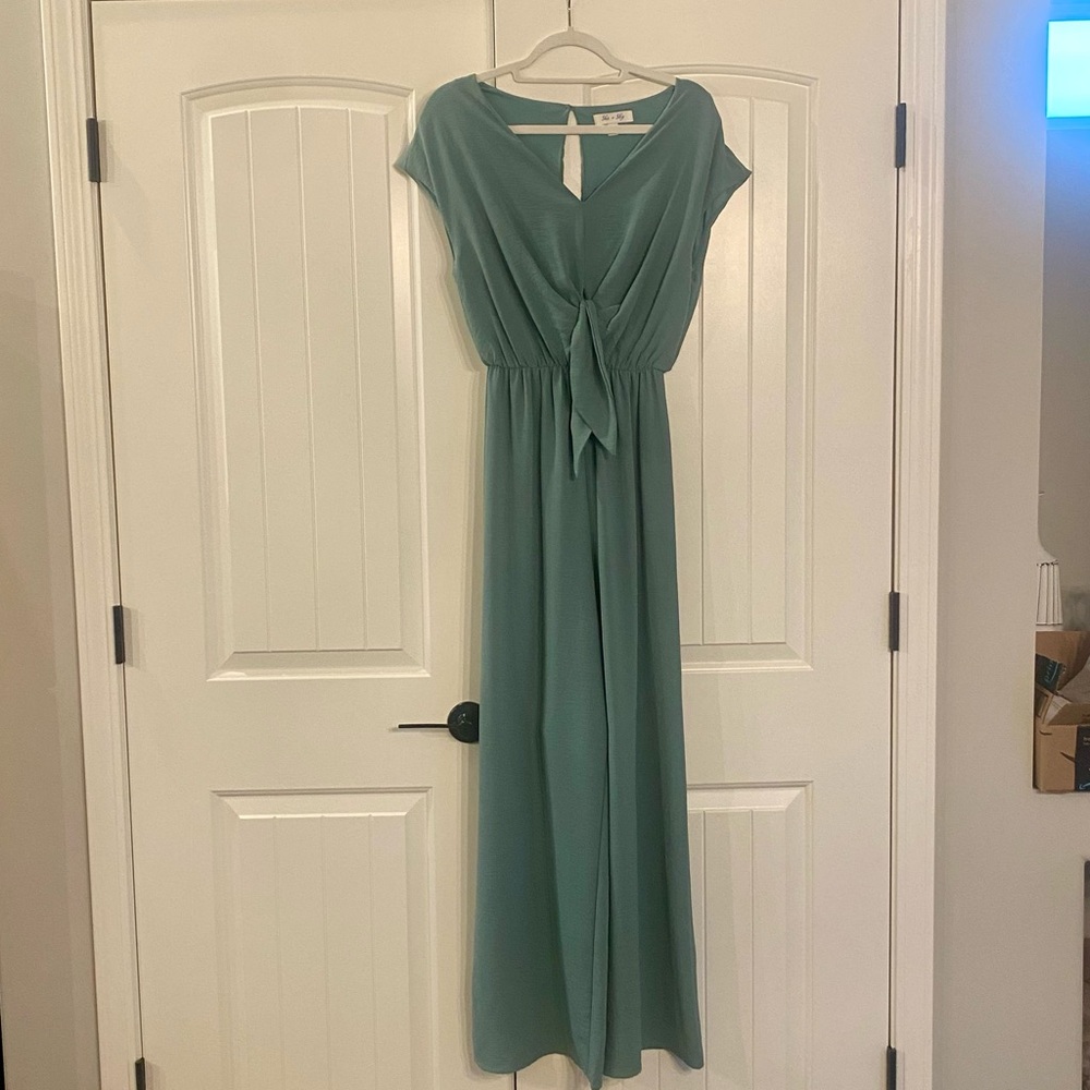 She + Sky Green Jumpsuit